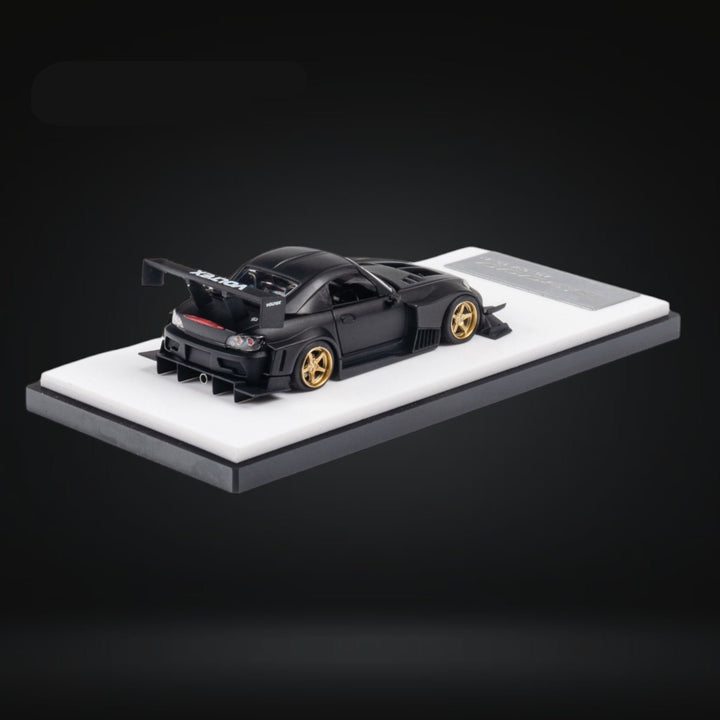 Honda S2000 JS Racing Custom in Matte Black 1:64 by Microturbo MT6408A2 Mounted Rear View