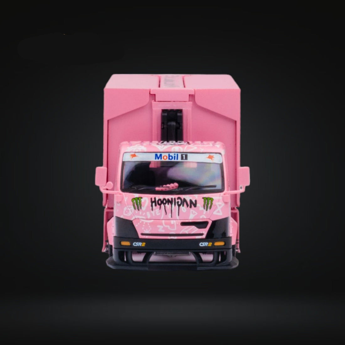 HINO 300 Custom Box Truck in Pink #43 Livery 1:64 by MicroTurbo MT6404B5 Front View