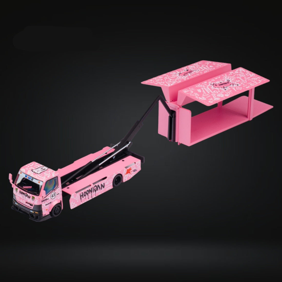 HINO 300 Custom Box Truck in Pink #43 Livery 1:64 by MicroTurbo MT6404B5 Loading View