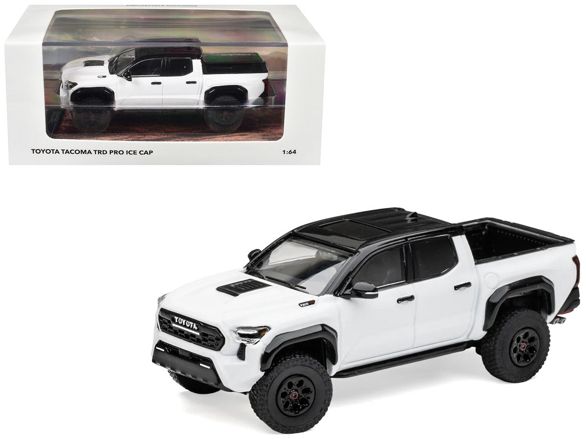 Toyota Tacoma TRD PRO Pickup Truck Ice Cap White with Black Top "DiecastTalk Exclusive" Limited Edition to 1008 pieces Worldwide 1/64 Diecast Model Car by GCD 2