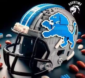 Detroit Lions Football Helmet Custom building blocks for Lego