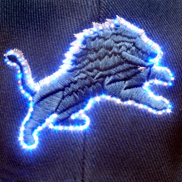 Detroit Lions Flashing Fiber Optic Cap 2