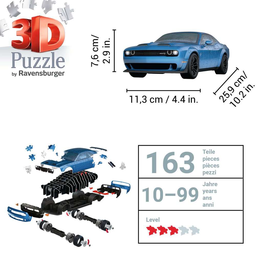 Dodge Challenger SRT® Hellcat Redeye 163 Piece 3D Jigsaw Puzzle Ravensburger 4