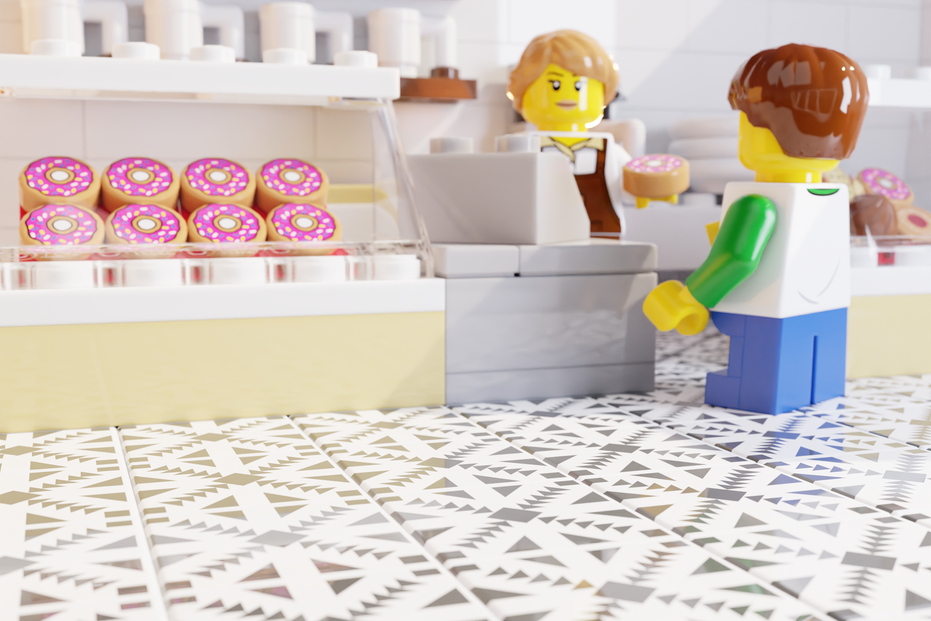 Parlor Doughnuts Tile Flooring (2x2 Tile) made using LEGO part 3