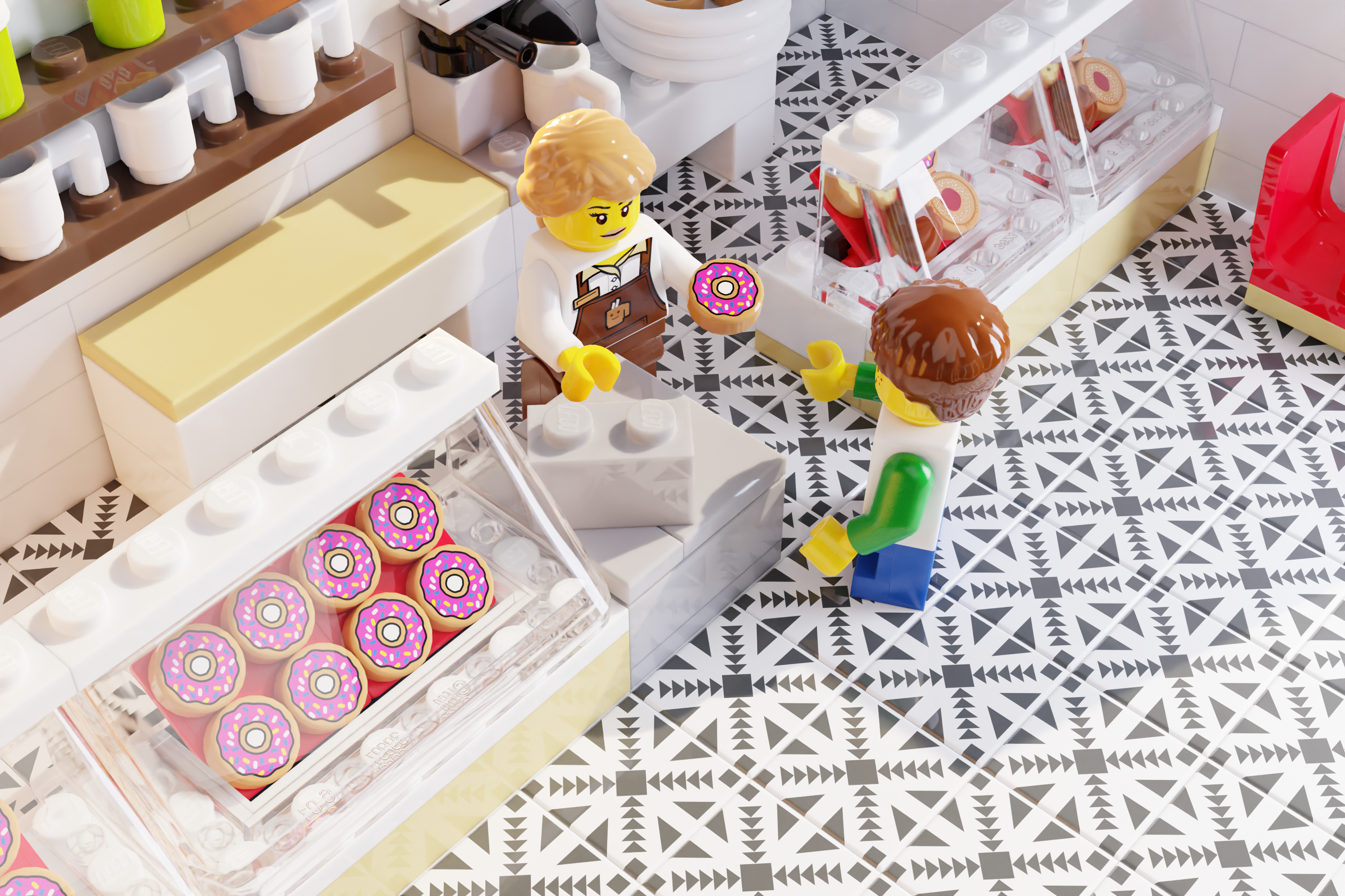 Parlor Doughnuts Tile Part Pack (20 Tiles) made with LEGO parts 5