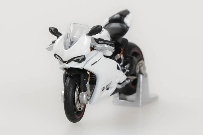 Ducati 1299S Mini Bike MB Motorcycle 1:64 Mini Bike MB Front View in White