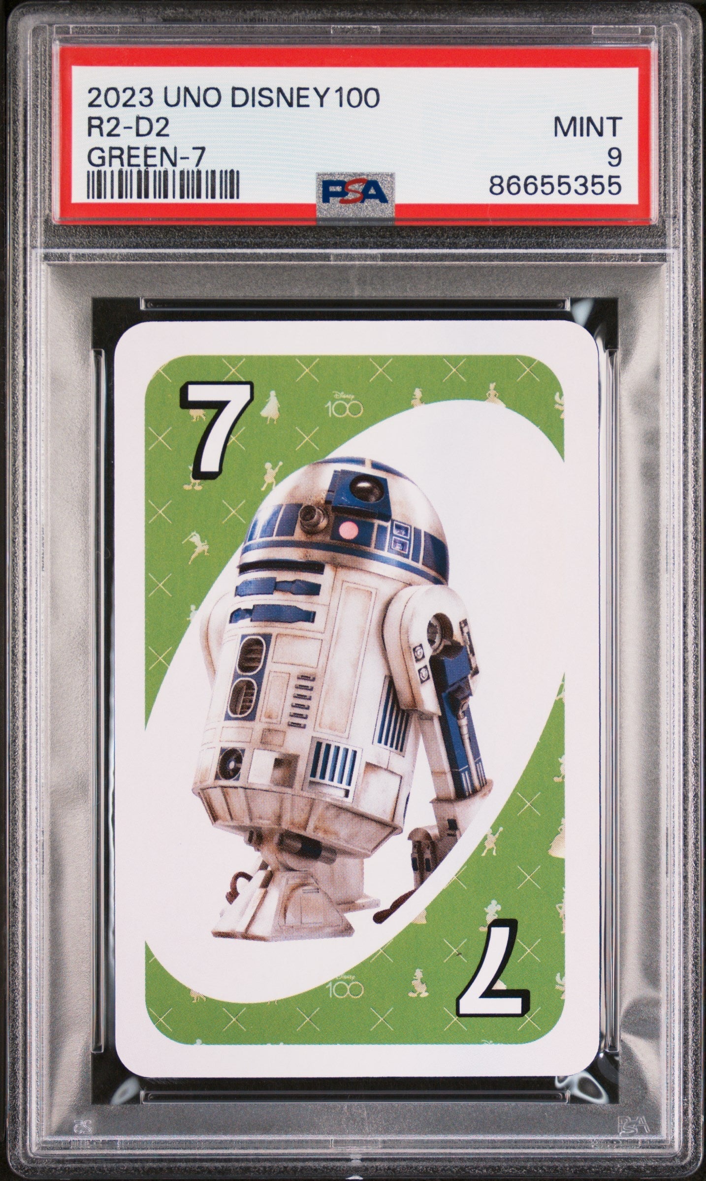 2023 UNO DISNEY 100 R2 D2 GREEN 7 PSA 9