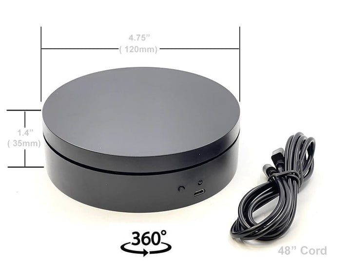 Mini Turntable Rotating Display Stand 4.75" with Black Base for 1/64 Scale Model Cars-0
