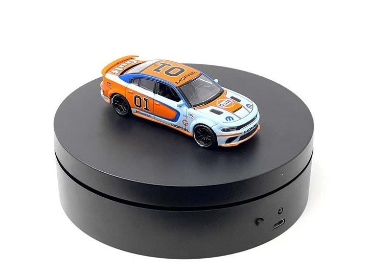 Mini Turntable Rotating Display Stand 4.75" with Black Base for 1/64 Scale Model Cars-1