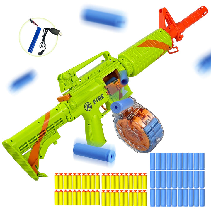 Toy Gun Semi-Automatic with Rechargeable Battery, 22-Round Magazine, Shell Ejection Feature, Quick Loader, and High-Speed Accuracy