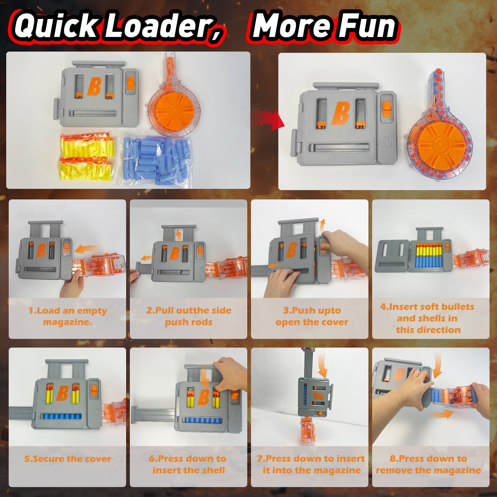 Semi-Automatic Toy Gun with Rechargeable Battery, 22-Round Magazine, and Shell Ejection Feature 7