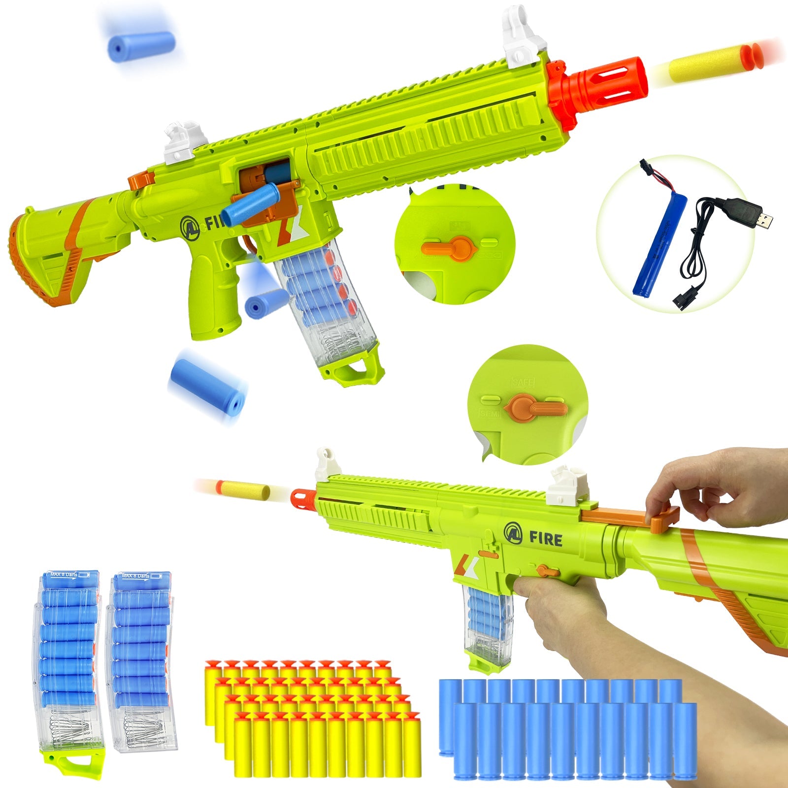 Toy Gun Automatic 416 Electric Suction Darts Toy Gun, H416 Toy Gun, two shooting modes, for adults, teenagers, holiday gifts, and birthday gifts 3