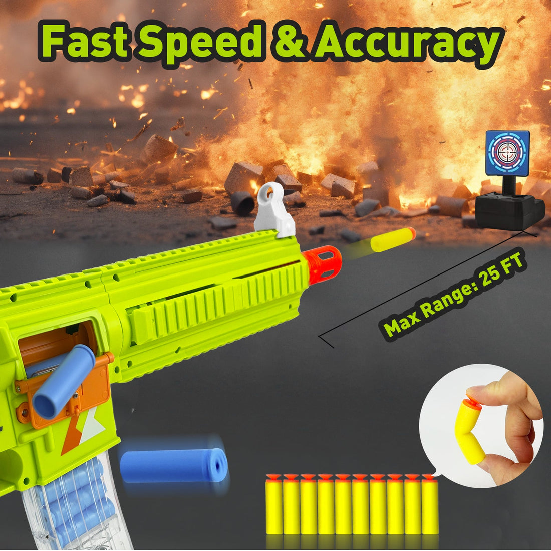 Toy Gun Automatic 416 Electric Suction Darts Toy Gun, H416 Toy Gun, two shooting modes, for adults, teenagers, holiday gifts, and birthday gifts 10
