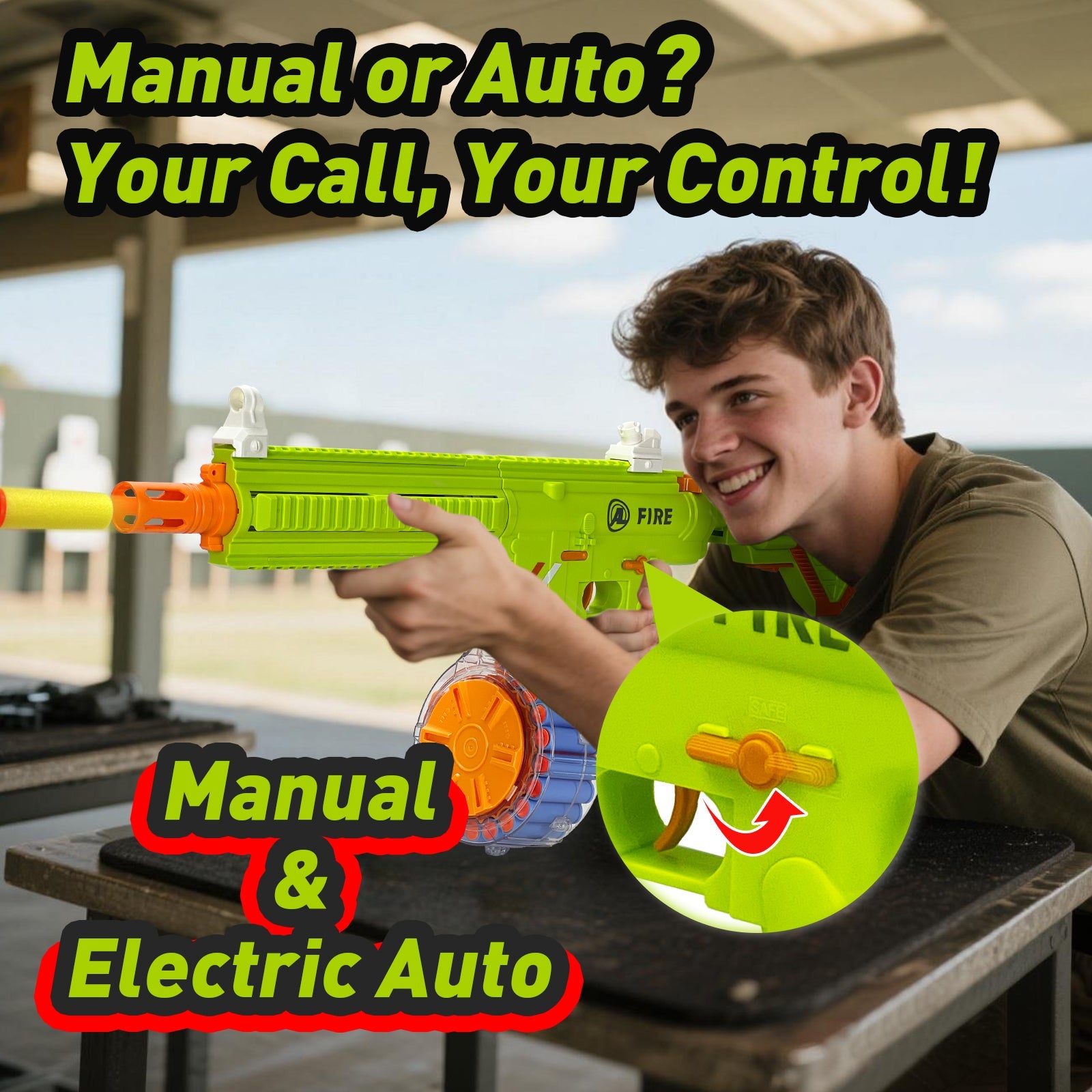 Semi-Automatic Toy Gun with Rechargeable Battery, 22-Round Magazine, and Shell Ejection Feature 9