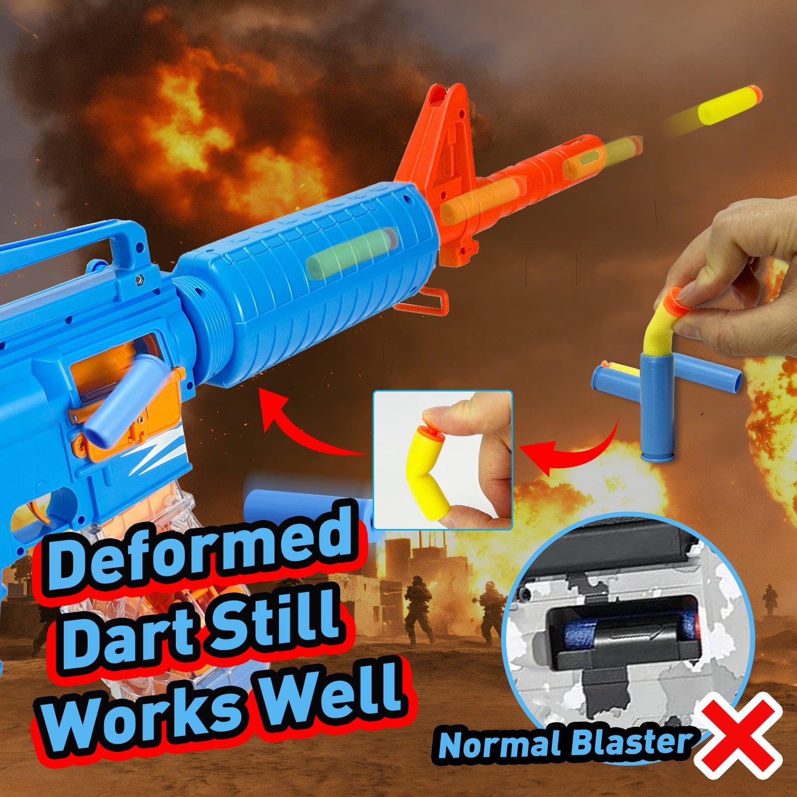 Toy Gun Semi-Automatic with Rechargeable Battery, 22-Round Magazine, Shell Ejection Feature, Quick Loader, and High-Speed Accuracy 7