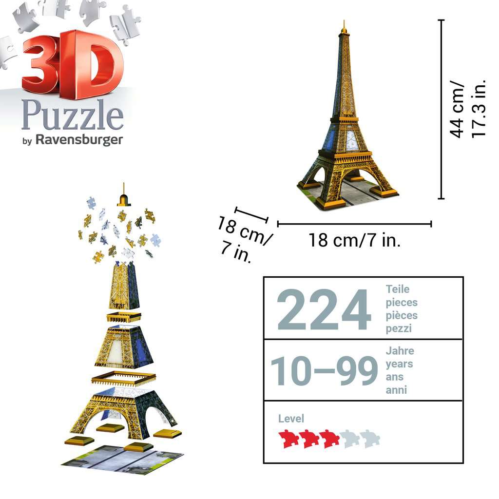 Eiffel Tower 224 Piece 3D Jigsaw Puzzle Ravensburger 7
