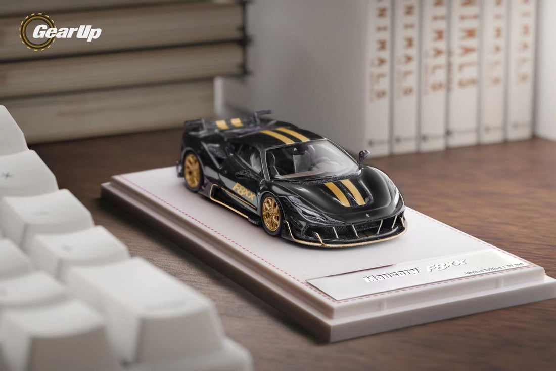 Ferrari F8 Tributo Mansory F8XX 1:64 Scale Diecast Model by GearUp in Black