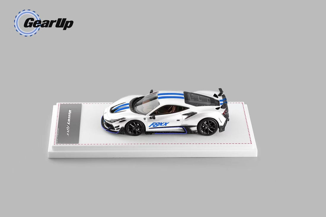 Ferrari F8 Tributo Mansory F8XX 1:64 Scale Diecast Model by GearUp in White