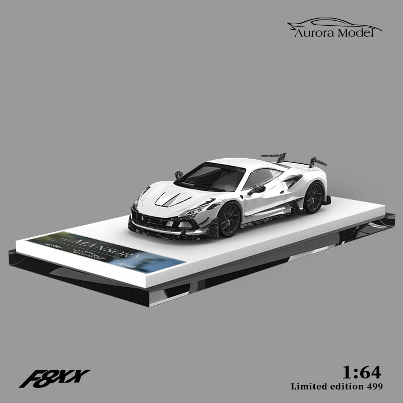 Ferrari F8 Tributo Mansory F8XX 1:64 Scale Diecast Model by Aurora Model in Pearl White