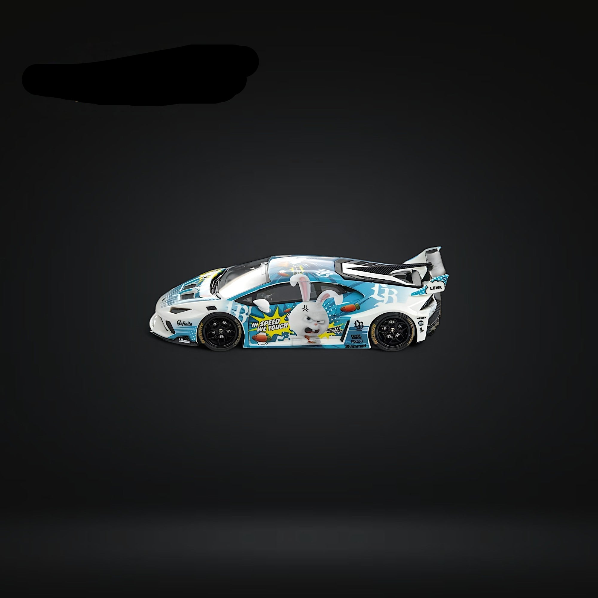 Lamborghini Huracan GT LP610 LB Blue White Rabbit Luminous 1:64 by Flame 2