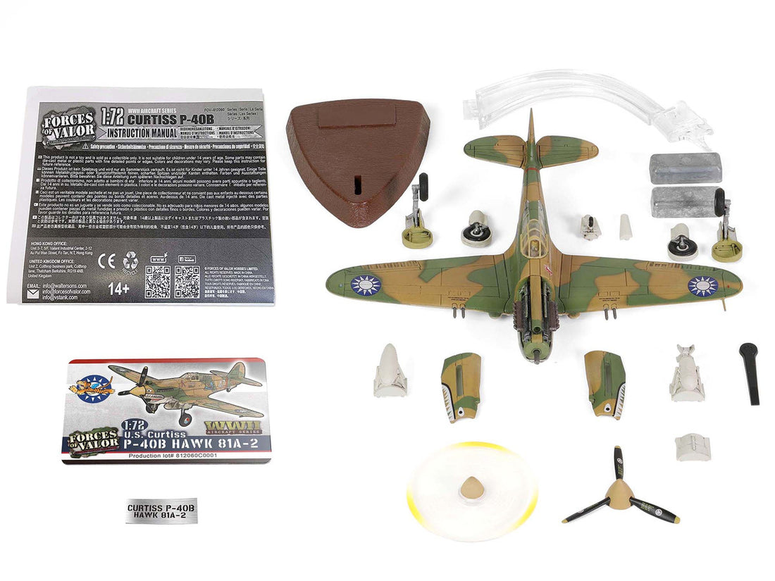 Curtiss P-40B HAWK 81A-2 Aircraft Fighter "3rd Pursuit Squadron American Volunteer Group P-8127 Serial : 47 China" (June 1942) "WW2 Aircrafts Series" 1/72 Diecast Model by Forces of Valor-4