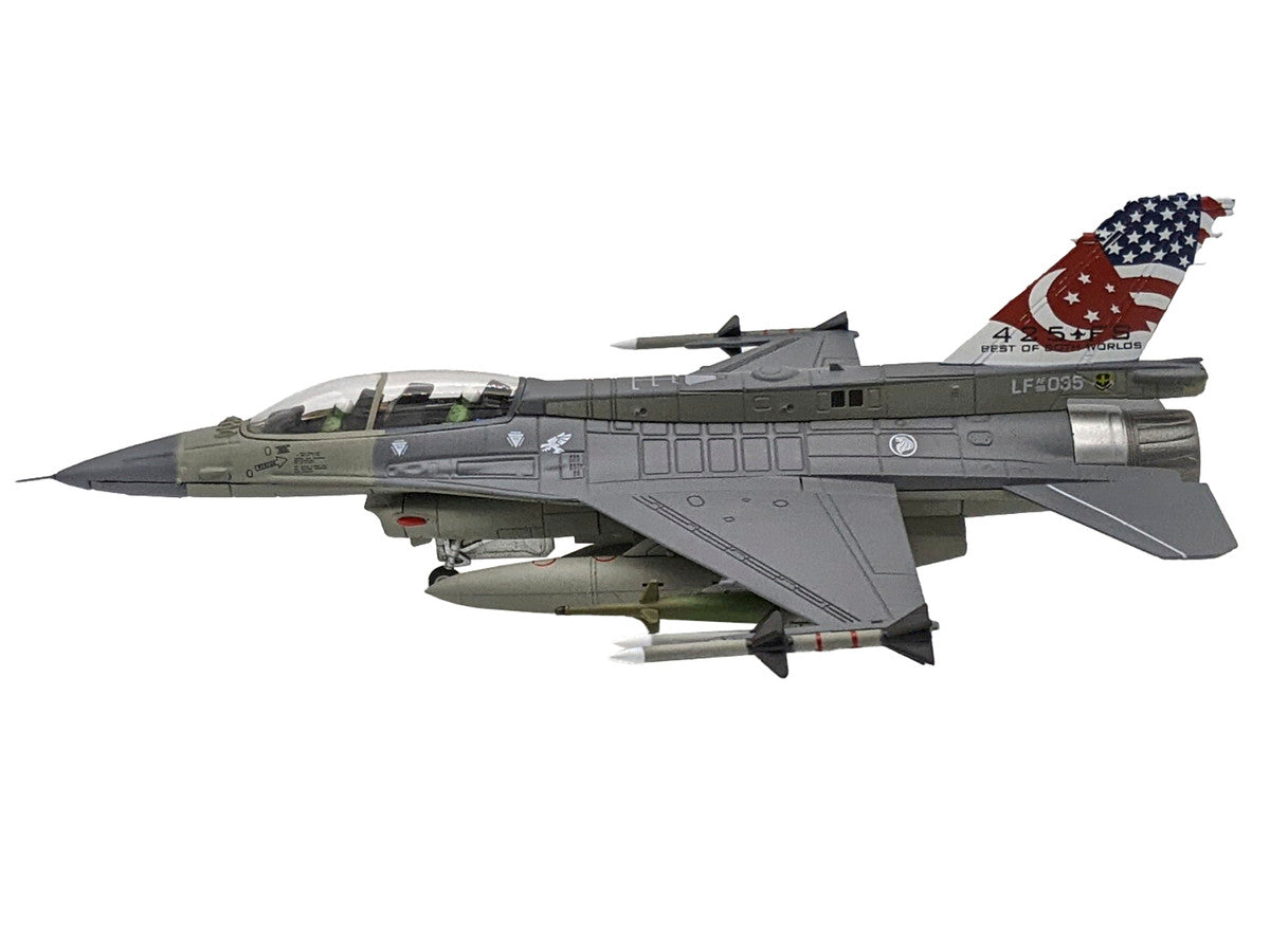General Dynamics F-16D Fighting Falcon Fighter Aircraft "425th Fighter Squadron Best of Both Worlds Peace Carvin II 25th Anniversary Livery 56th Fighter Wing Luke AFB" (2018) United States Air Force 1/72 Diecast Model Airplane-1