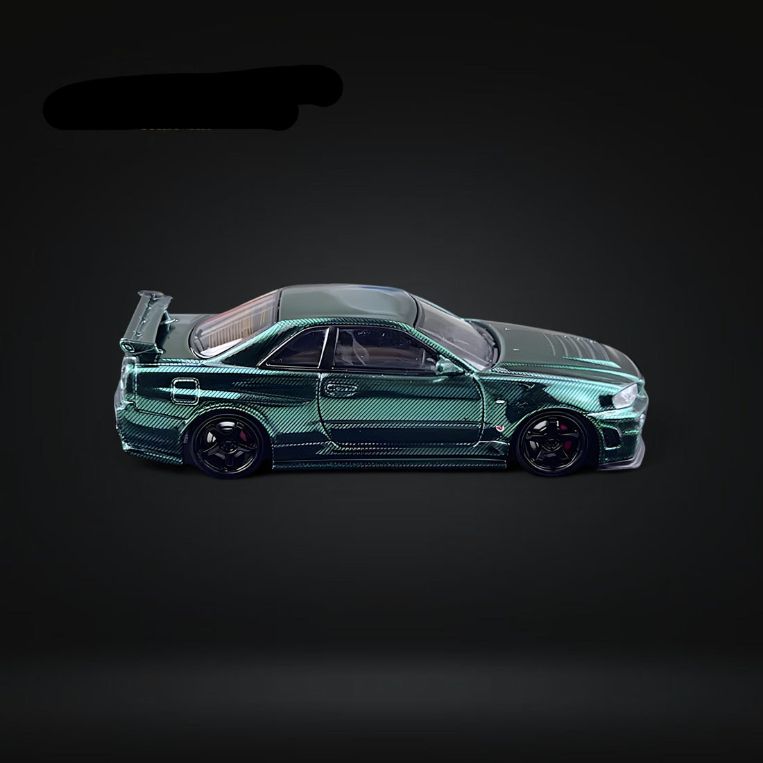 Nissan Skyline GT-R R34 Nismo Z-Tune Full Chrome Green Carbon 1:64 by Fuji - 2