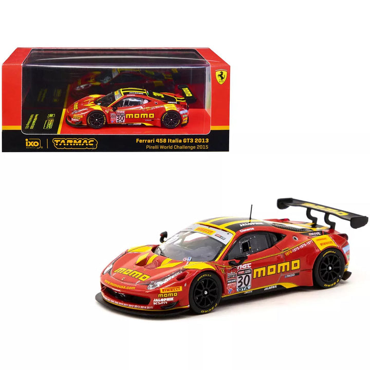 Ferrari 458 Italia GT3 #30 "Momo" "Pirelli World Challenge" 2015 "Hobby64" Series 1:64 Scale Diecast Model Car by Tarmac Works
