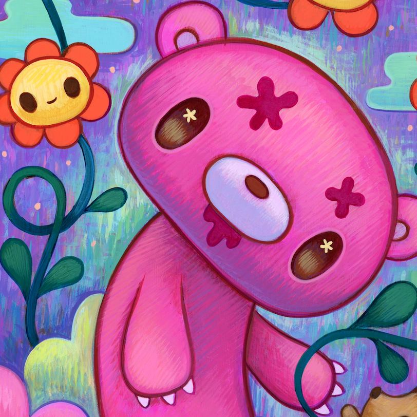 Jeremiah Ketner - Flowers For Gloomy Bear - Original Artwork -Gloomy Bear Exhibition 2