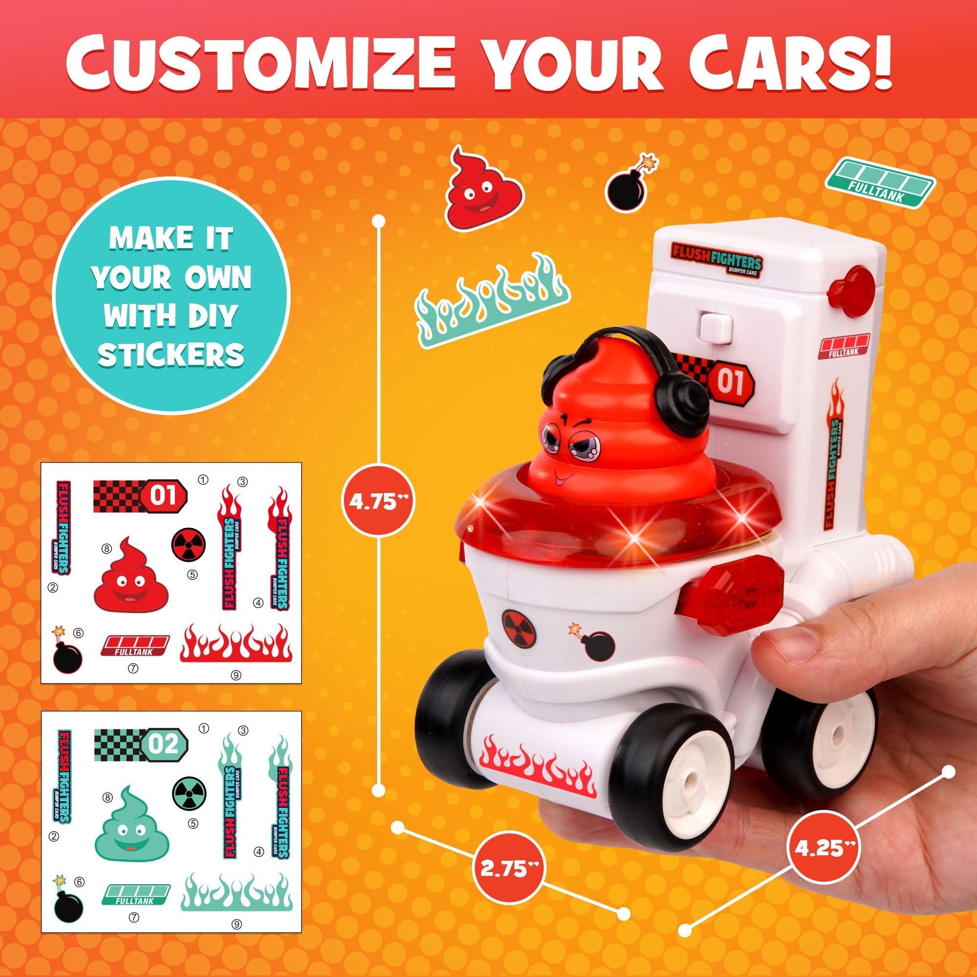 Force1 Flush Fighters Remote Control (RC) Bumper Cars 2pk 3