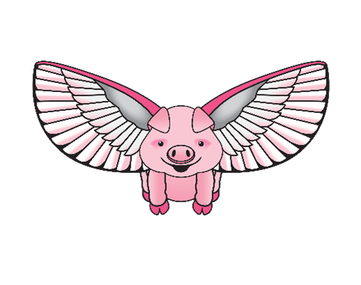 Kite - 65 Inch Wingspan Nylon Flying Pig Kite