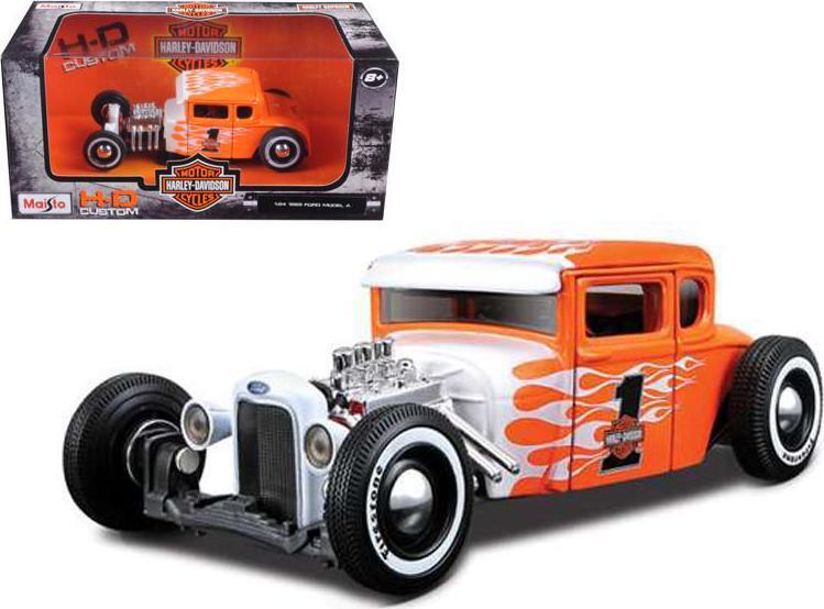 Harley Davidson Themed Vehicles 1:24 Scale Diecast Models- By Maisto Ford 1929 Model A Hot Rod