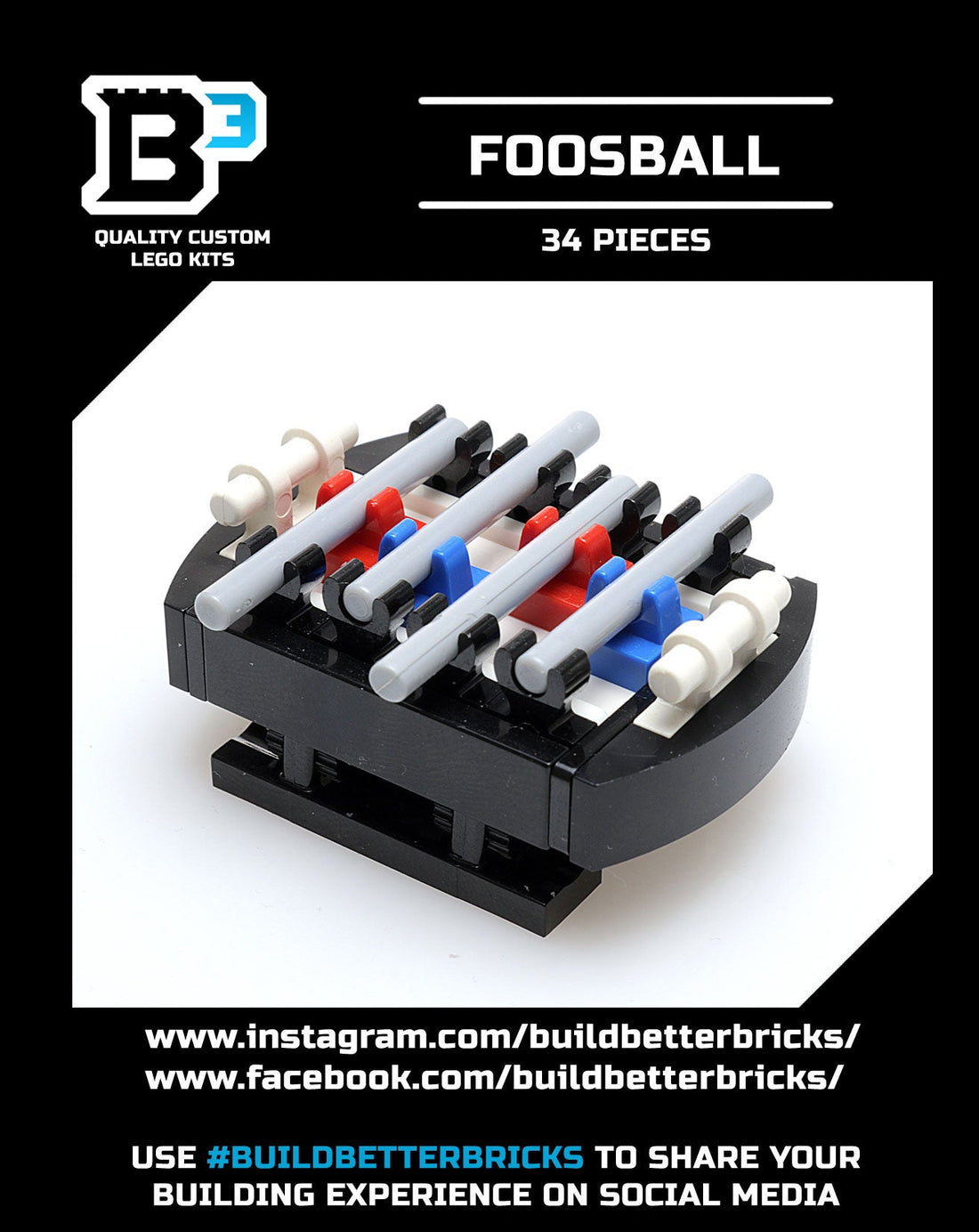 Foosball Table B3 Customs Arcade Building made using LEGO parts 4