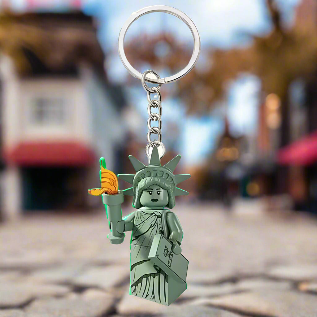 Statue of Liberty Minifigure Keychain for Lego
