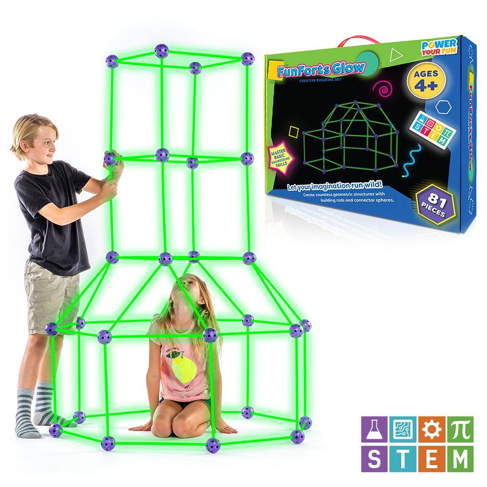Fun Forts Glow Fort Building Kit - Power Your Fun 81pc  2