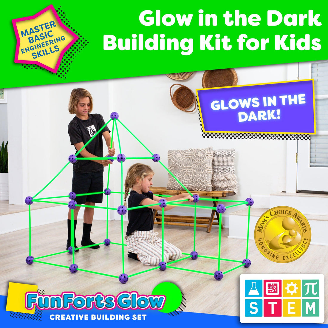 Fun Forts Glow Fort Building Kit - Power Your Fun 81pc  4