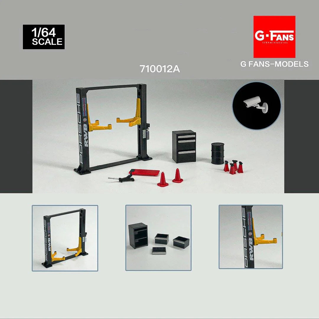 Tool Kit Models / Garage Lift Set in Black 1:64 Scale by G-Fans 710012A