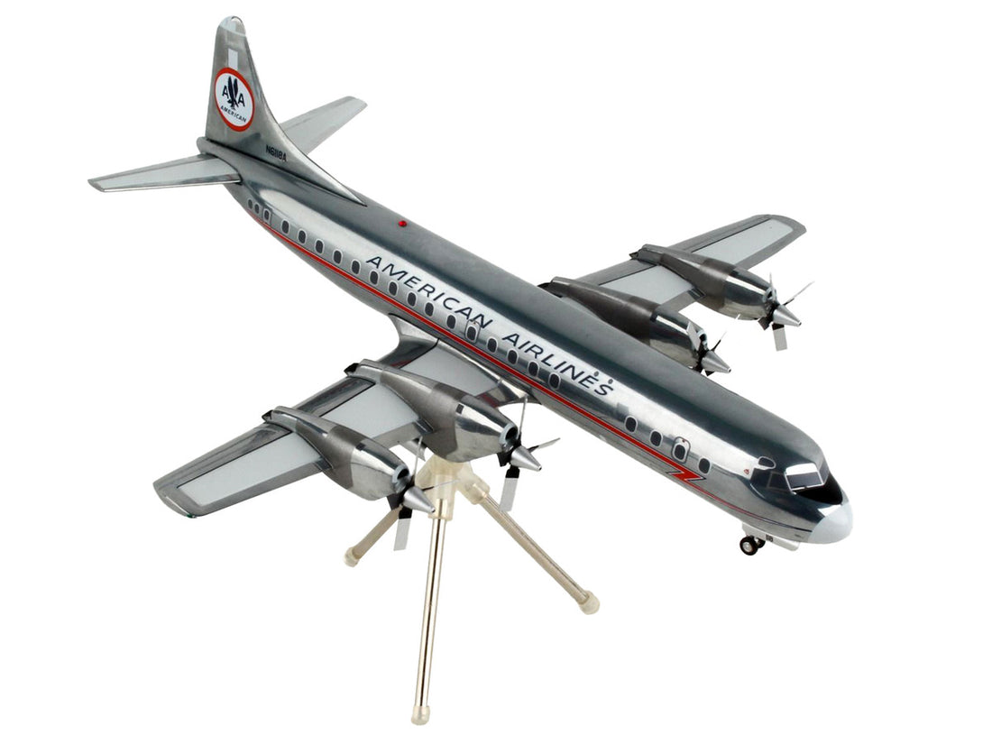 Lockheed L-188A Electra Astrojet Commercial Aircraft "American Airlines" Silver "Gemini 200" Series 1/200 Diecast Model Airplane by GeminiJets-2