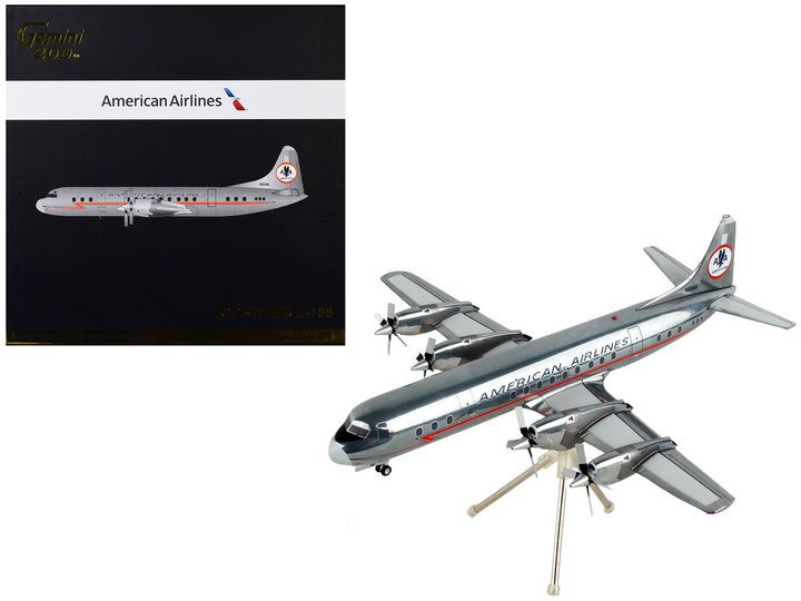 Lockheed L-188A Electra Astrojet Commercial Aircraft "American Airlines" Silver "Gemini 200" Series 1/200 Diecast Model Airplane by GeminiJets-0