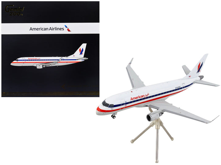 Embraer ERJ-170 Commercial Aircraft "American Airlines - American Eagle" White with Blue and Red Stripes "Gemini 200" Series 1/200 Diecast Model Airplane by GeminiJets-0