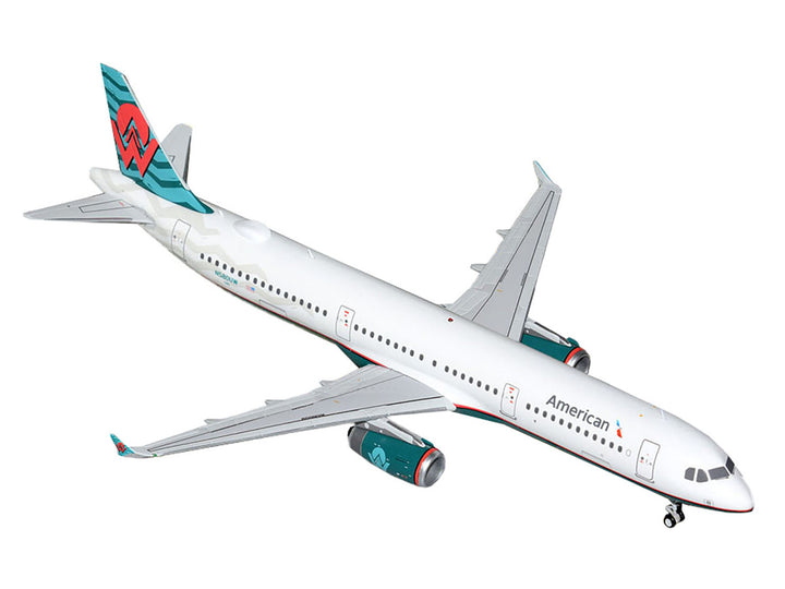 Airbus A321 Commercial Aircraft "American Airlines - America West Heritage Livery" (N580UW) White with Tail Graphics "Gemini 200" Series 1/200 Diecast Model Airplane by GeminiJets-1
