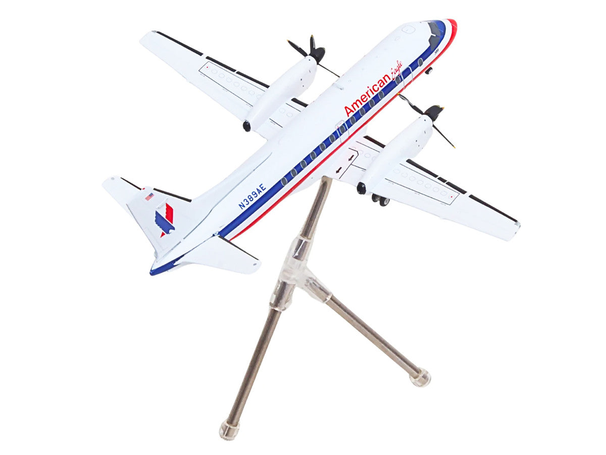 Saab 340B Commercial Aircraft "American Eagle" (N389AE) White with Red and Blue Stripes "Gemini 200" Series 1/200 Diecast Model Airplane by GeminiJets-3