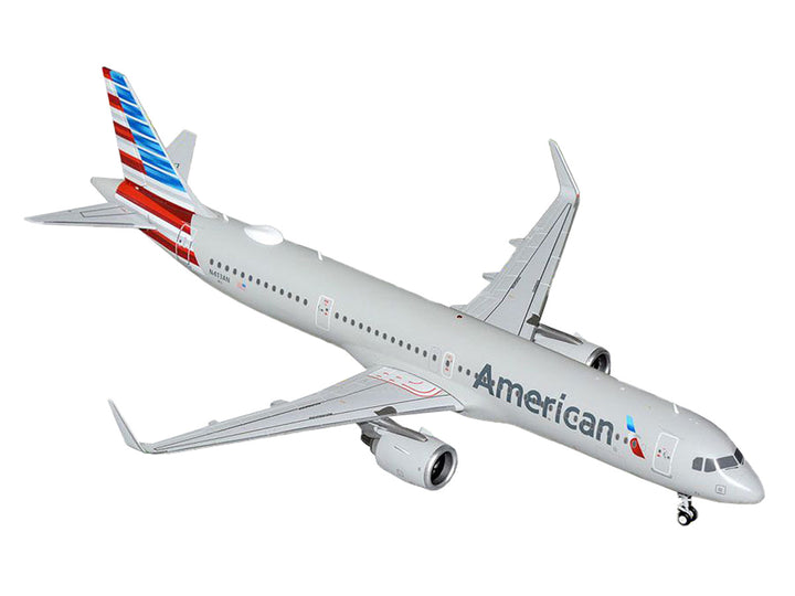 Airbus A321neo Commercial Aircraft "American Airlines" (N413AN) Gray with Striped Tail "Gemini 200" Series 1/200 Diecast Model Airplane by GeminiJets-1