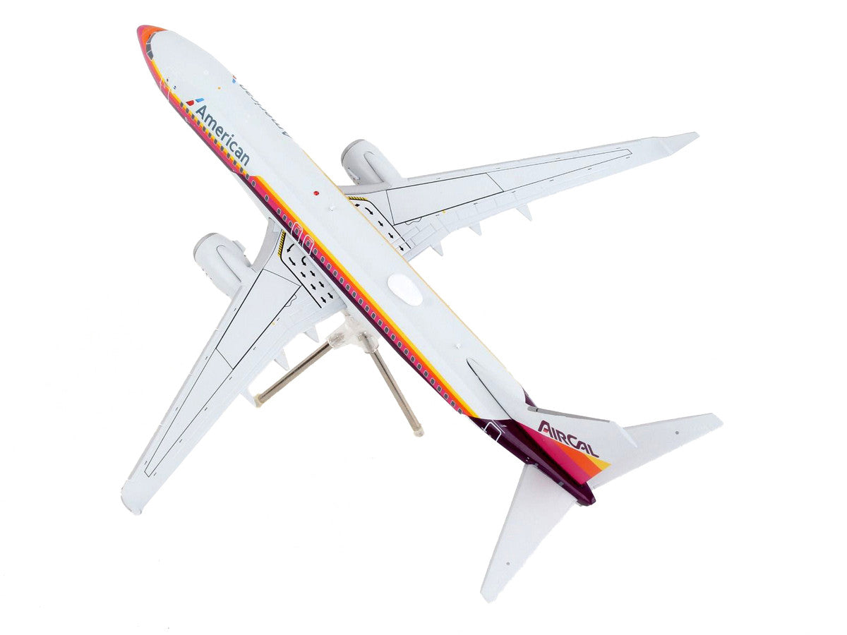 Boeing 737-800 Commercial Aircraft "American Airlines - AirCal" Gray with Stripes "Gemini 200" Series 1/200 Diecast Model Airplane by GeminiJets-2