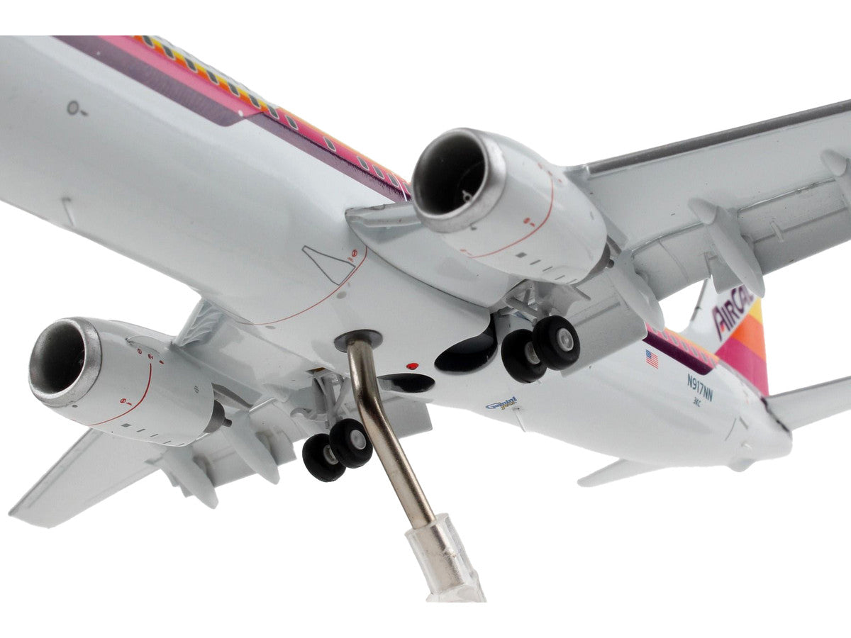 Boeing 737-800 Commercial Aircraft with Flaps Down "American Airlines - AirCal" Gray with Stripes "Gemini 200" Series 1/200 Diecast Model Airplane by GeminiJets-3