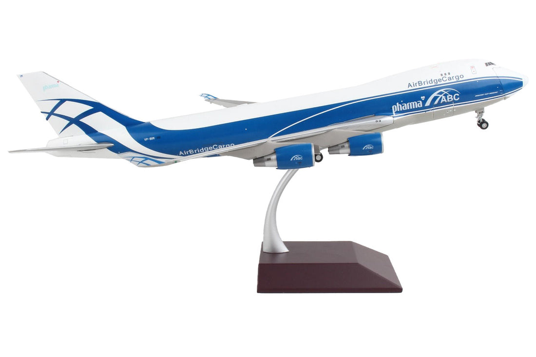 Boeing 747-400F Commercial Aircraft "AirBridgeCargo Airlines" White with Blue Stripes "Gemini 200 - Interactive" Series 1/200 Diecast Model Airplane by GeminiJets-1