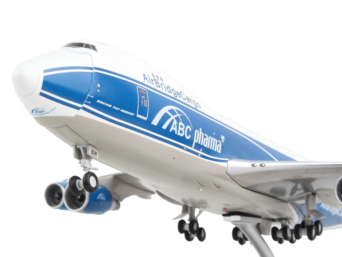 Boeing 747-400F Commercial Aircraft "AirBridgeCargo Airlines" White with Blue Stripes "Gemini 200 - Interactive" Series 1/200 Diecast Model Airplane by GeminiJets-2