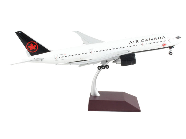 Boeing 777-200LR Commercial Aircraft with Flaps Down "Air Canada" White with Black Tail "Gemini 200" Series 1/200 Diecast Model Airplane by GeminiJets-1
