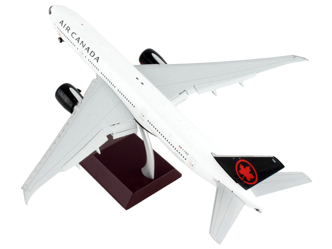 Boeing 777-200LR Commercial Aircraft with Flaps Down "Air Canada" White with Black Tail "Gemini 200" Series 1/200 Diecast Model Airplane by GeminiJets-2