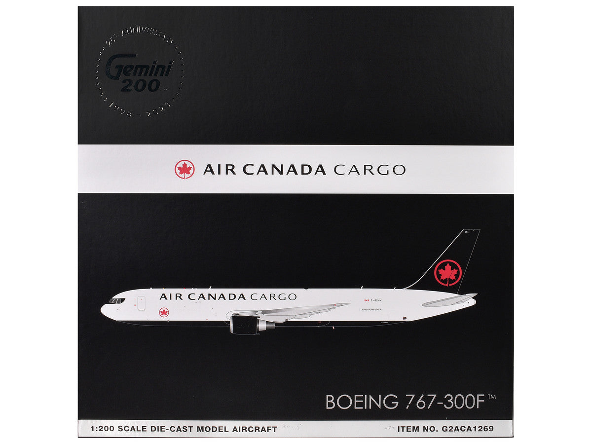 Boeing 767-300F Commercial Aircraft "Air Canada Cargo" (C-GXHM) White with Black Tail "Gemini 200" Series 1/200 Diecast Model Airplane by GeminiJets-2